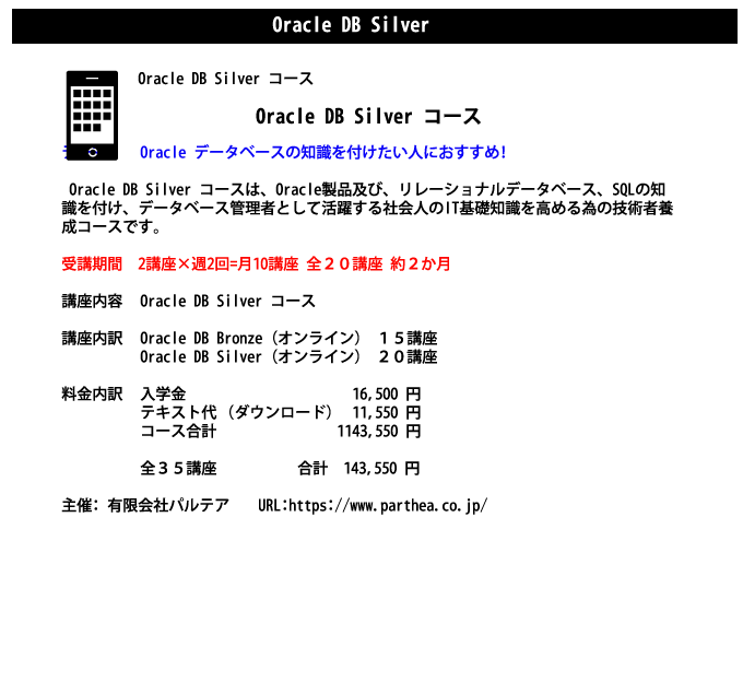 Oracle DB Silver コース